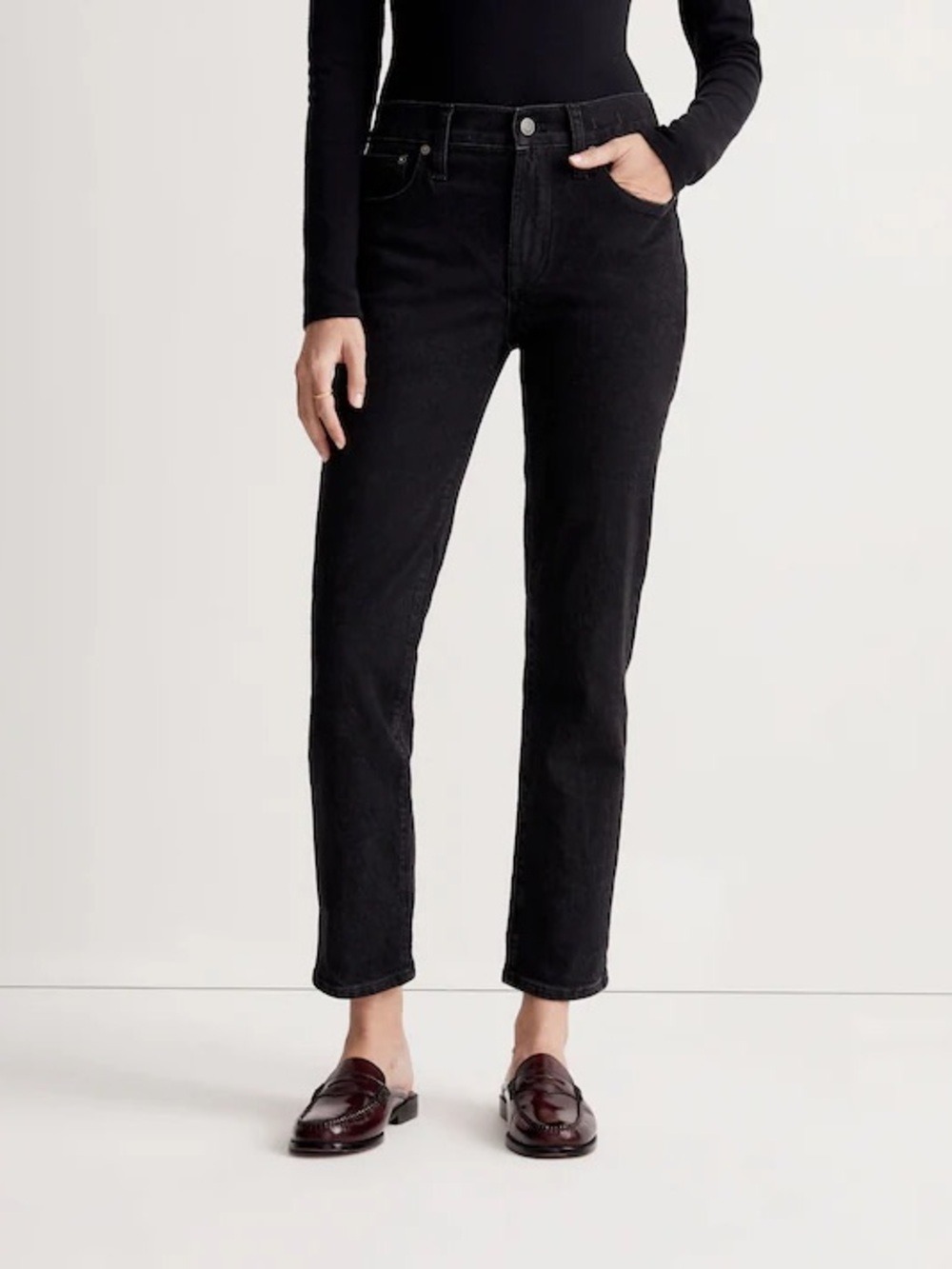Madewell The Mid Rise Perfect Vintage Jeans Clean Black Wash Size 25